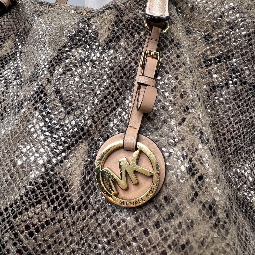 Michael Kors Python Effect Bag Tote Embossed Leat… - image 6